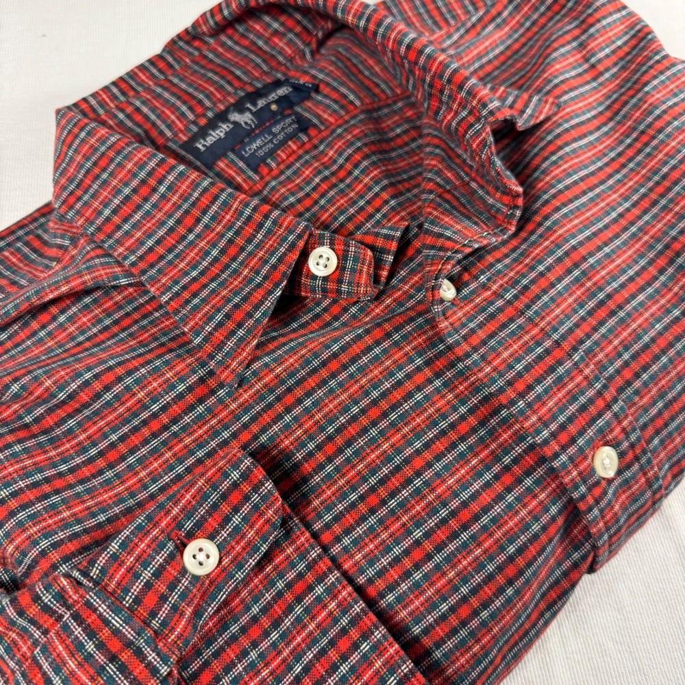 Ralph Lauren Lowell Sport XL Red Plaid Button Down Shirt Pony‎ Cotton